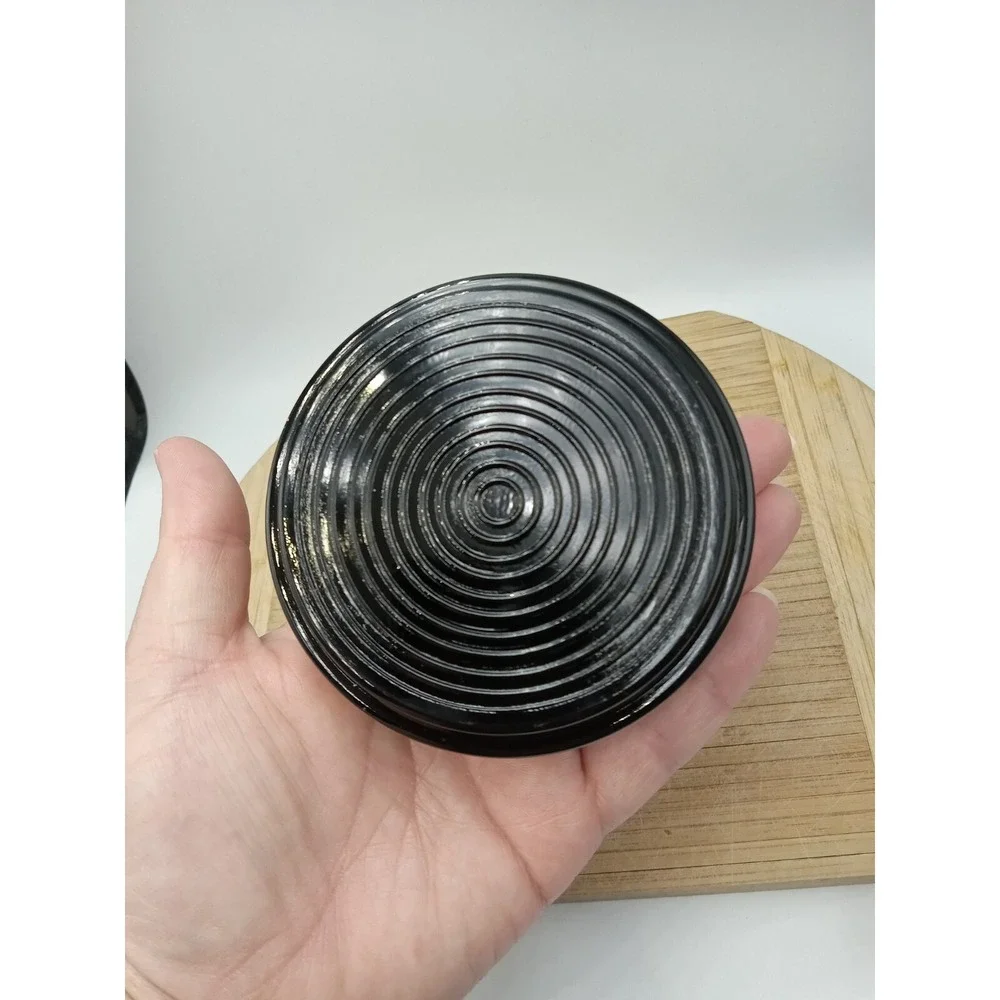 Vintage GOLDEN‎ NUGGET Hotel & Casino BLACK Glass Ashtray Las Vegas 80's